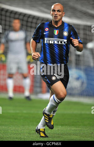 Soccer - UEFA Super Cup 2010 - Final - Inter Milan v Atletico Madrid - Stade Louis II. Esteban Cambiasso, Inter Milan Stock Photo