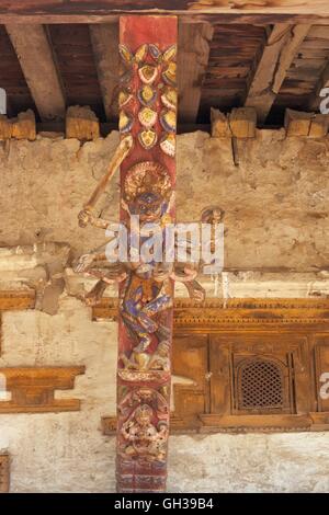 Wooden carvings outside  Taleju Temple, Royal Palace, Durbar Square, UNESCO World Heritage site Bhaktapur Kathmandu Valley Nepal Stock Photo