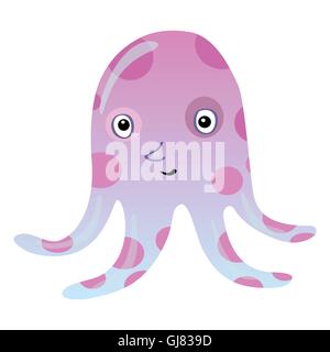 Funny cartoon octopus Stock Vector