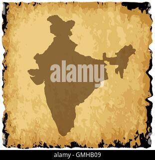 Old India Map Stock Vector