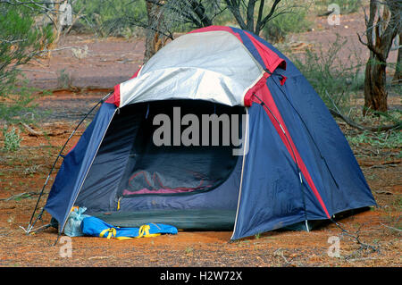 wilderness camping in the Australian bush Stock Photo