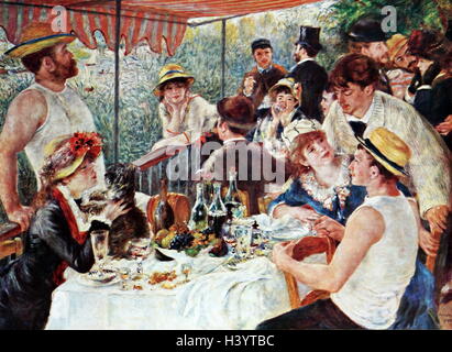 Painting titled 'Luncheon of the Boating Party' by Pierre-Auguste Renoir (1841-1919) a French artist. Dated 19th Century Stock Photo