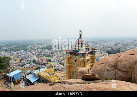 Views of Tiruchirappalli taken from the top of the Rockfort temple. Stock Photo