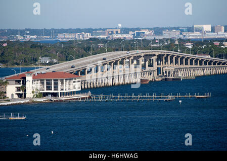 Pensacola Florida USA  The Sikes Bridge which links Gulf Breeze to Pensacola Beach and Santa Rosa Island Stock Photo