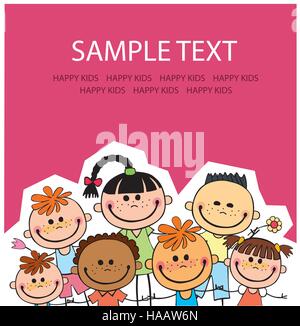 vector background blank with kids summer camp Stock Vector