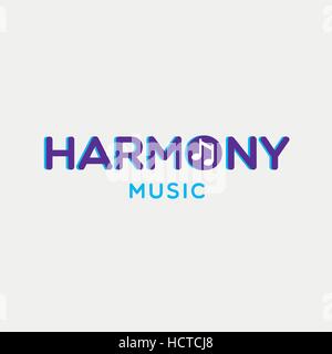 Harmony vector logo. Music notes emblem Stock Vector