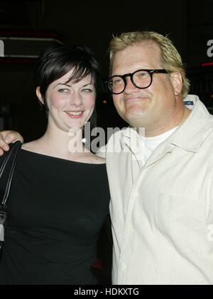 Actor Drew Carey arrives with Brandi Hudson at the premiere for 'Sky Captain and the World of Tomorrow' on September 14, 2004 in Los Angeles, California. Photo credit: Francis Specker Stock Photo