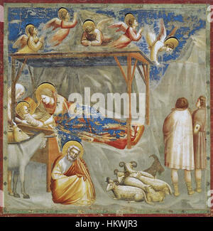 Giotto di Bondone - No. 17 Scenes from the Life of Christ - 1. Nativity - Birth of Jesus - WGA09193 adj Stock Photo