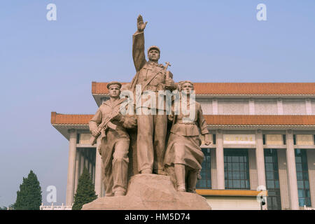 Monument in front of the Mao Mausoleum, Beijing, China Stock Photo