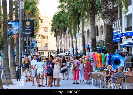 The evening promenade at Colonia de Sant Jordi, Mallorca Stock Photo