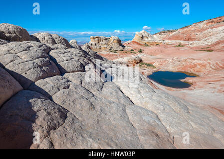 White Pocket amazing rock formations in Vermilion Cliffs National Monument, Landscape Photography Stock Photo