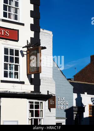 Castle Vaults Pub and Restaurant in Old Hospital for Six Poor Folk Knaresborough North Yorkshire England Stock Photo