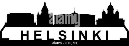 helsinki skyline illustrated on a white background in vector Stock Vector