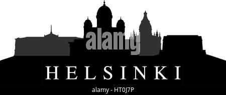 helsinki skyline illustrated on a white background in vector Stock Vector