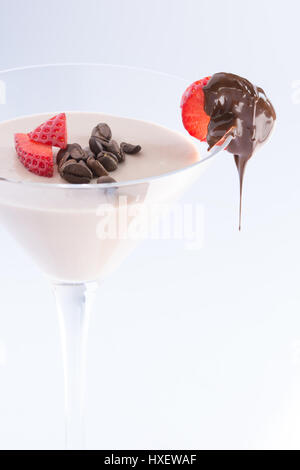 Chocolate Panna Cotta Stock Photo