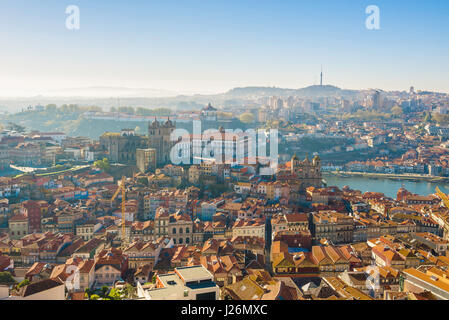 Porto Portugal cityscape, view in summer of the cathedral (Se) and old town area in the center of Porto, Portugal, Europe. Stock Photo