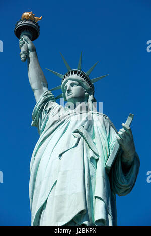 Statue of Liberty, clear blue sky in a sunny day in New York Stock Photo