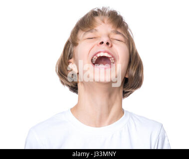 Little girl in white t-shirt Stock Photo