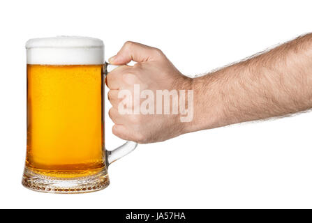 mug of beer in hand  Stock Photo