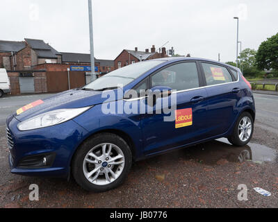 Manchester, UK. 8th June, 2017. A labour supporters car parked in Newton Heath, Manchester on polling day Credit: Chris Rogers/Alamy Live News Stock Photo