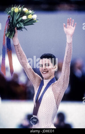 Nancy Kerrigan (USA), silver medalist competing at the 1994 Olympic Winter Games Stock Photo