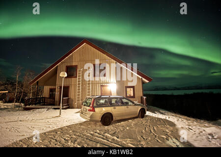 Sweden, Lapland, Abisko national park, aurora borealis, Aurora borealis, Abisko tourist station, Stock Photo