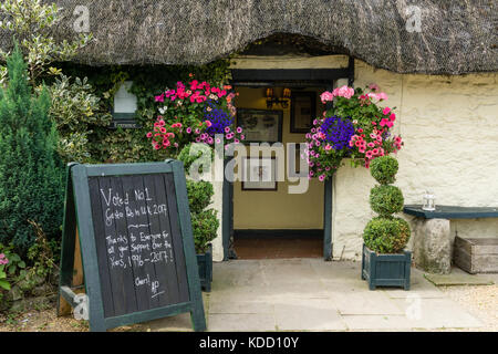 The Star Inn at Harome, an award winning gastropub with rooms, located in a 14th century building; Yorkshire, UK Stock Photo