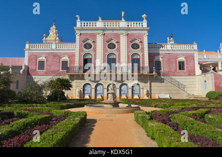 Estoi Palace in the village of Estoi. Landmark, hotel and national monument which is a great example of Romantic architecture Stock Photo