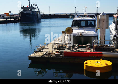 Nelson Bay, boats in Marina at Nelson Bay near Port Stephens NSW Australia Stock Photo