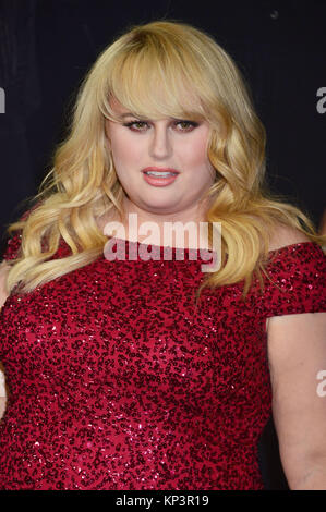 a Rebel Wilson 169 attends the premiere of Universal Pictures' 'Pitch Perfect 3' at Dolby Theatre on December 12, 2017 in Hollywood, California Stock Photo