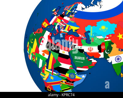 Political EMEA map Stock Photo