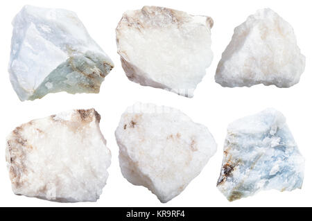 collection from specimens of anhydrite stone Stock Photo