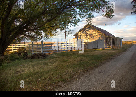 Trail to horse barn in Nevada's high desert. Stock Photo