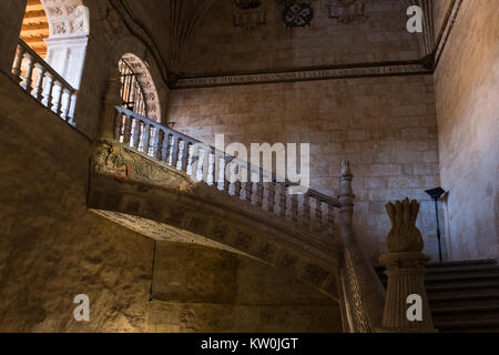 Salamanca, Spain - December 22, 2012: Convent of St. Stephen. Soto staircase. This staircase daring and innovative technique was initiated in 1553 and Stock Photo