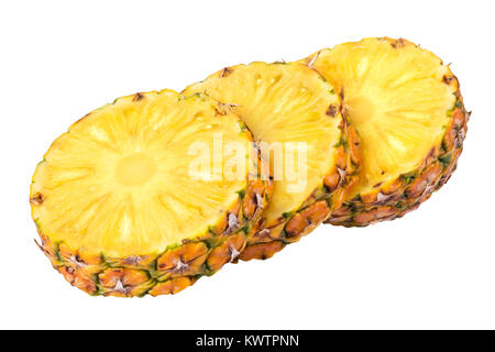 Slices of pineapple isolated on white background Stock Photo