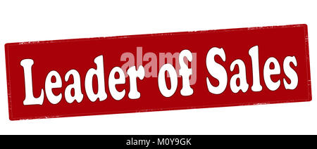 Rubber stamp with text leader of sales inside, vector illustration Stock Photo