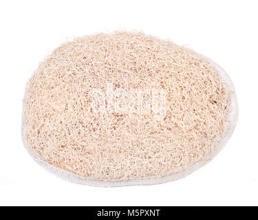 Loofah body bath scrubber sponge isolated on white background Stock Photo