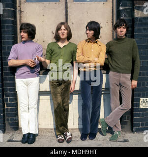 SMALL FACES  English pop group about 1968. From left: Kenney Jones, Steve Marriott, Ian McLagan, Ronnie Lane Stock Photo