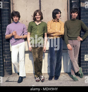 SMALL FACES  English pop group about 1968. From left: Kenney Jones, Steve Marriott, Ian McLagan, Ronnie Lane Stock Photo