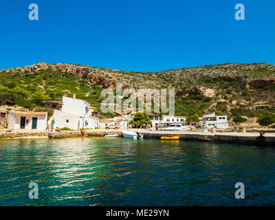 Port of Cabrera, Colònia de Sant Jordi, Parque Nacional de Cabrera, Cabrera National Park, Cabrera Archipelago, Majorca Stock Photo