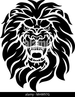 Mean Lion Head Stock Vector