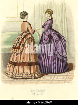 . 1870s fashion plate    9 1870s fashion plate Stock Photo