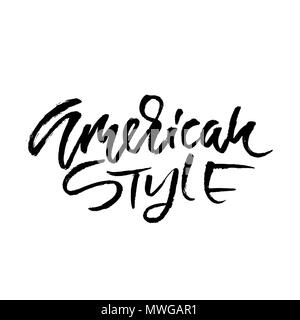 American style. Go to the beach. Modern typography phrase. Black and white lettering for summer print and poster. Vector illustration. Stock Vector