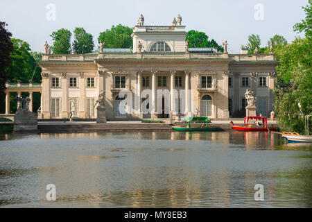 Lazienki Park Warsaw, view of the 18th century Palace On The Water, a neoclassical former residence of King Stanislaw Poniatowski, Warsaw, Poland. Stock Photo