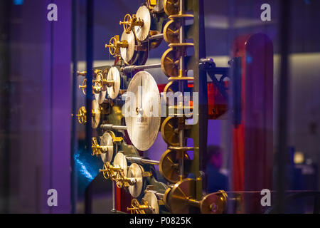 London, UK - January 17, 2018 - First tide-predicting machine on display at Science Museum Stock Photo