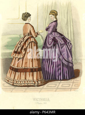 1870s fashion plate. Stock Photo