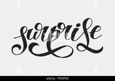 Surprise lettering Calligraphy Brush Text Holiday Vector Sticker Stock Vector