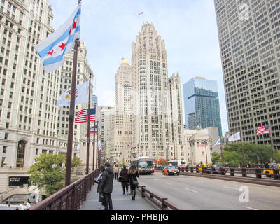 Chicago, USA - June 21, 2017: Chicago is the city of skyscrapers. Chicago streets, buildings and attractions of the city of Chicago. Stock Photo