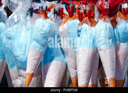 colorful cotton candy plastic-wrapped Stock Photo