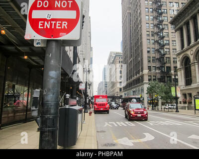 Chicago, USA - June 21, 2017: Chicago is the city of skyscrapers. Chicago streets, buildings and attractions of the city of Chicago. Stock Photo